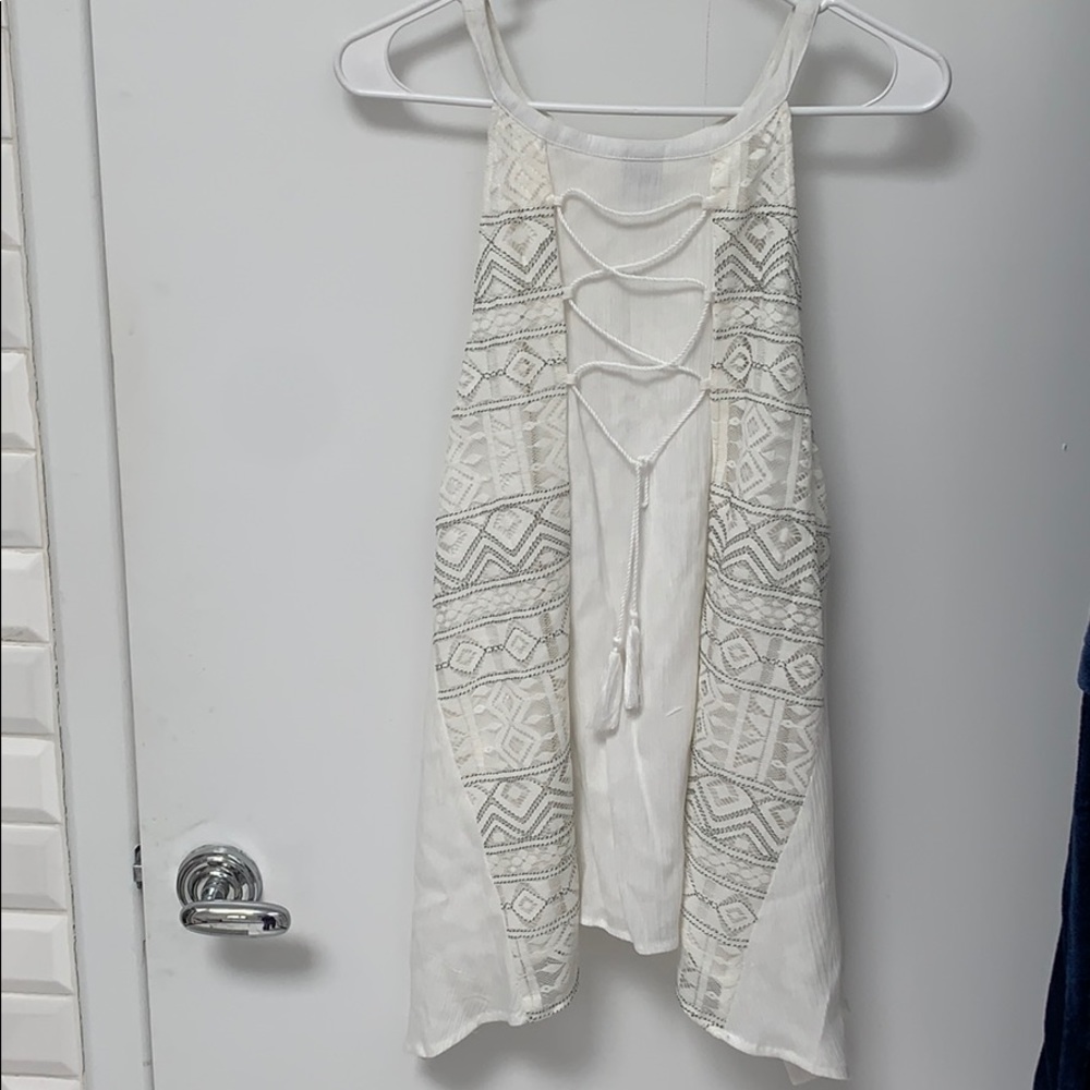 Ethereal off white tribal lace tank - Picture 7 of 8